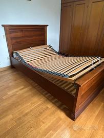 Giro letto noce + rete a doghe Dorsal..+cassettone