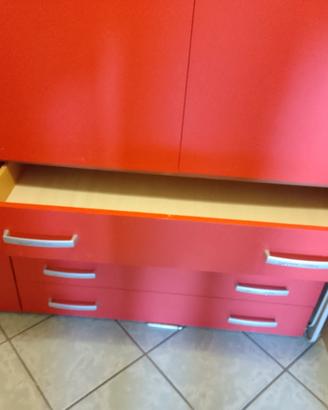 armadio colore rosso
