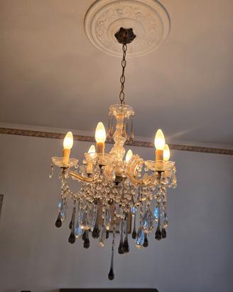 LAMPADARIO CON 6 LUCI IN VETRO DI MURANO