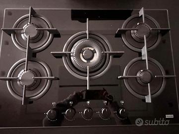 Piano cottura 75cm gas/metan Franke cristallo nero