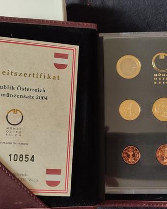 Serie divisionale Austria 2004 proof f. specchio