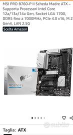 scheda madre MSI B-760 PRO PII LGA1700 ATX