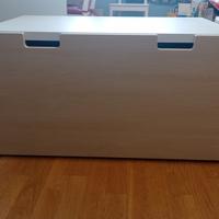 Panca contenitore bianca/beige