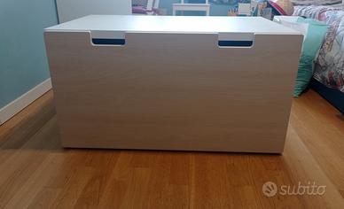 Panca contenitore bianca/beige