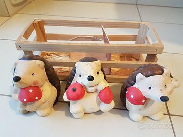 Decorazione autunnale famiglia ricci