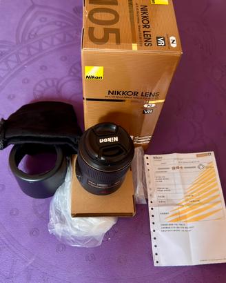 Nikon AF-S 105mm f2.8 G VR Micro - NUOVO cin Garan