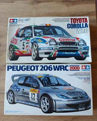 Tamiya Kit Peugeot 206 e Toyota Corolla WRC 1/24