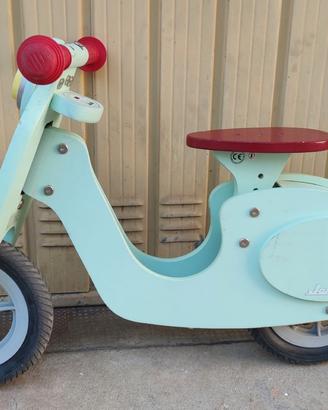 Bici senza pedali legno Vespa Mint Scooter Janod
