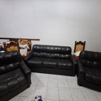 poltrone e divano letto pelle nera