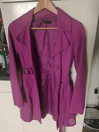 trench 100% cotone Benetton, fucsia, taglia 38 ita