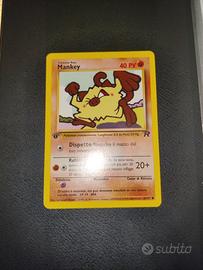 Pokémon Mankey Team Rocket Prima Edizione Mint 