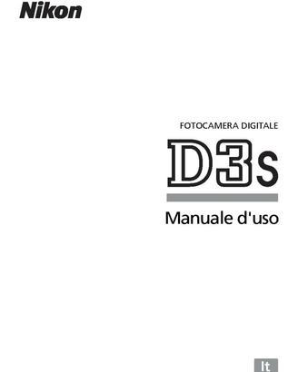 Libro Manuale Istruzioni Nikon D3 D3S D3X