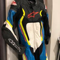 Tuta moto Alpinestars in pelle taglia 50