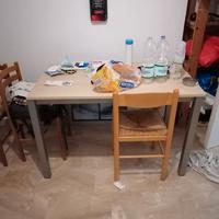 tavolo allungabile in olmo e gambe alluminio