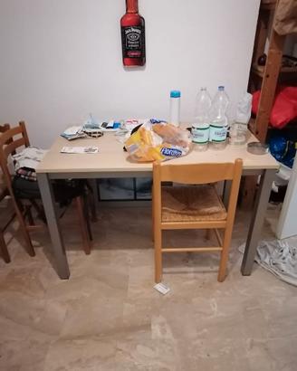 tavolo allungabile in olmo e gambe alluminio