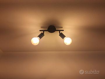 Lampadario/faretto da soffitto 2 luci orientabili