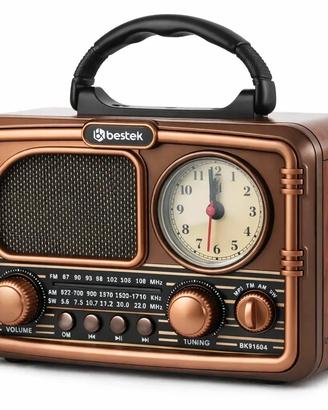 Radio Vintage Bestek Orologio AM/FM/SW MP3