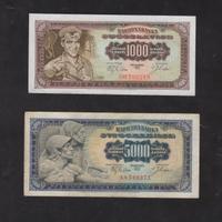 YUGOSLAVIA 1963, 1000 e 5000 dinara