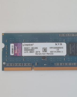 RAM Laptop Kingston 2GB DDR3 1333MHz