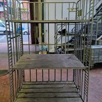 carrello/scaffale zincato con ruote