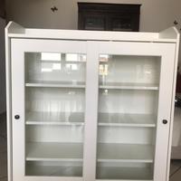 Mobile vetrina bianco con ante scorrevoli