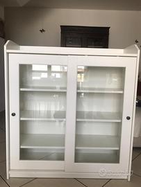 Mobile vetrina bianco con ante scorrevoli