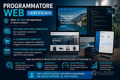 Realizzazione siti web, app, e-commerce