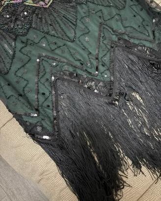 Abito Charleston Anni 20 Nero Verde