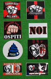 8 adesivi ultras Milan curva sud 