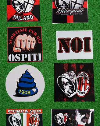 8 adesivi ultras Milan curva sud 