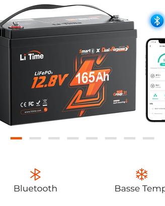 Batteria Litio LiTime LiFePo4 12V 165Ah,