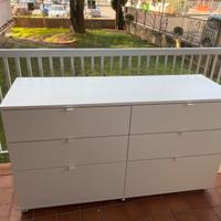 Cassettiera ikea bianca 140x47x75