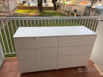 Cassettiera ikea bianca 140x47x75