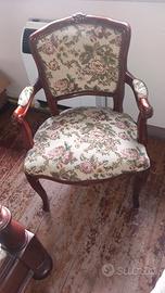  poltroncina anni 70 in legno e tessuto 