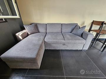 Divano letto IKEA 3 posti + chaise longue grigio