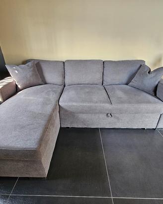 Divano letto IKEA 3 posti + chaise longue grigio