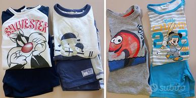 4 tutine (maglietta e pantaloncino), bambino 6-9m.