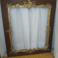 Grande cornice antica noce stucchi dorati rara