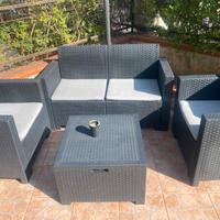 Salotto da giardino 4 posti Nebraska in rattan