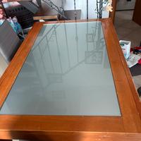 Tavolo legno e cristallo cucina salone allungabile