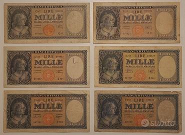 Lire 1000 giro completo tipologia 1947-1961