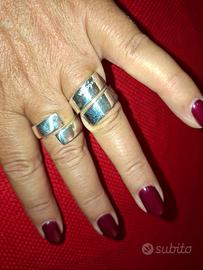 Coppia di anelli argento 925 punzone PIANEGONDA 