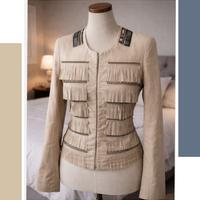 Giacca in pelle Guess con frange 