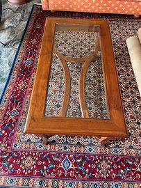 Tavolino da salotto in legno e vetro