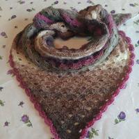 Scialle fatto a mano, nuovo, misto lana