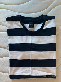 T-shirt terranova Uomo S Righe bianco nera