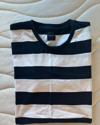 T-shirt terranova Uomo S Righe bianco nera