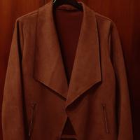 Blazer donna marrone effetto scamosciato