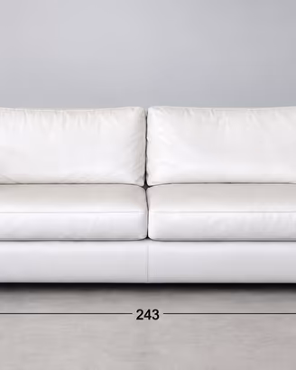 Divano 3 posti in ecopelle bianca da showroom