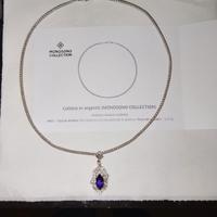 Collana argento placcata platino + ciondolo